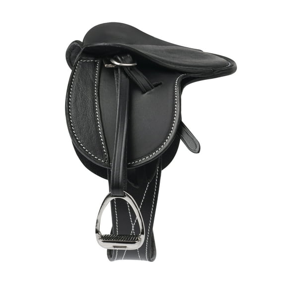 LeMieux Toy Pony Saddle - Black - Fine Grain Leather - Suitable for Ages 8 Years +