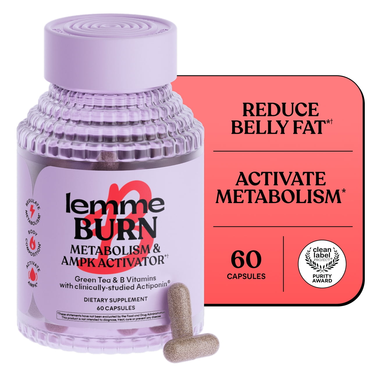 fat burning supplement ipamorelin Lemme Burn Belly Burner & Metabolism for Women and Men w/ Clinically Studied Gynostemma, Green Tea, B6, B12 brand:dermafirm