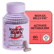 Lemme Burn Belly Fat Burner & Metabolism Supplement for Women and Men w/ Clinically Studied Gynostemma, Green Tea, B6, B12 - Vegan, 60 Count