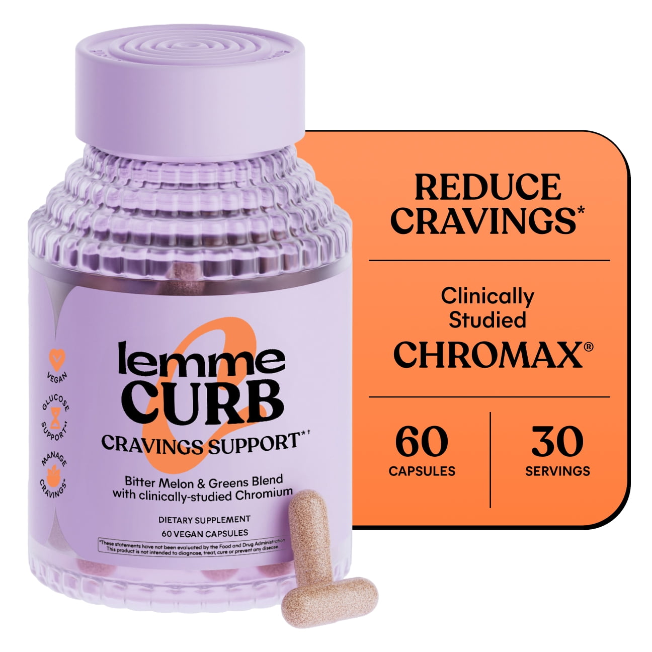 lemme glp 1 vs lemme curb Lemme Curb Gluocose & Cravings Support Capsules, Bitter Melon & Greens Blend, 60 Count
