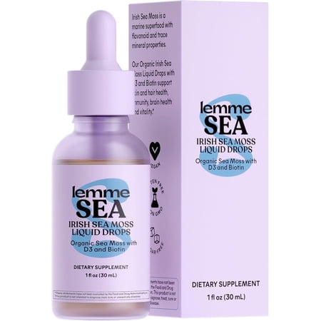 Lemme Irish Sea Moss Organic Liquid Drops, 1 fl oz, 30 Servings