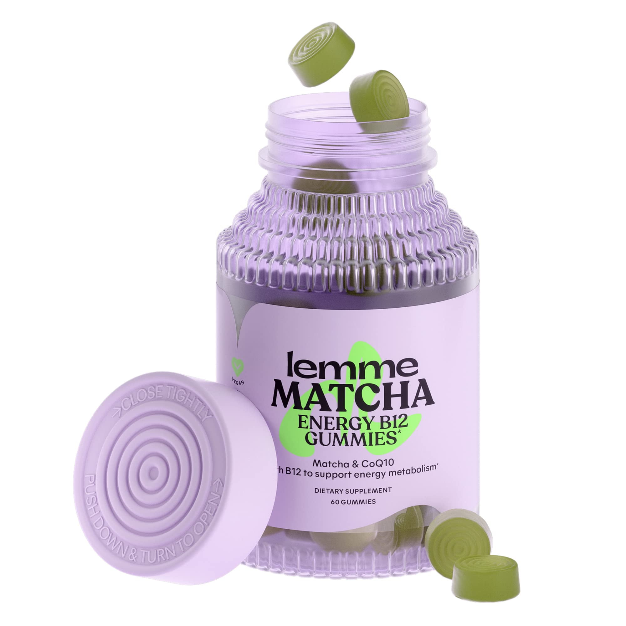 Lemme Matcha Superfood Energy Gummies with Organic Matcha Green Tea