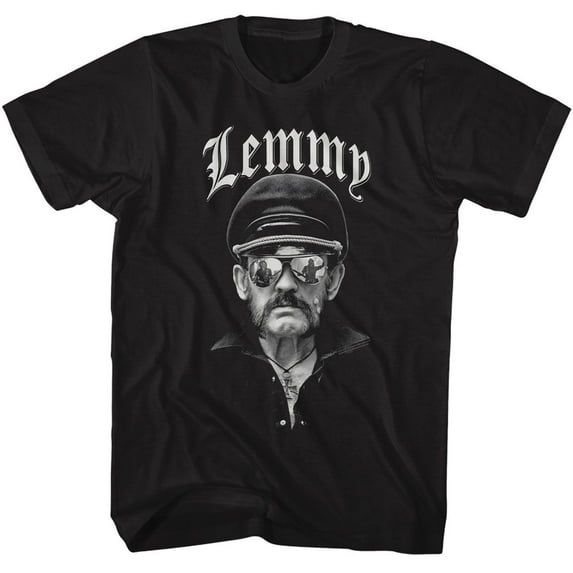 Lemmy Motorhead Glasses And Cap Black Adult T-Shirt L
