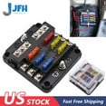 thumbnail image 1 of Lemohome 6 Way Car Boot Power Distribution 12-24V Blade Fuse Holder Box Block Panel Board, 1 of 8