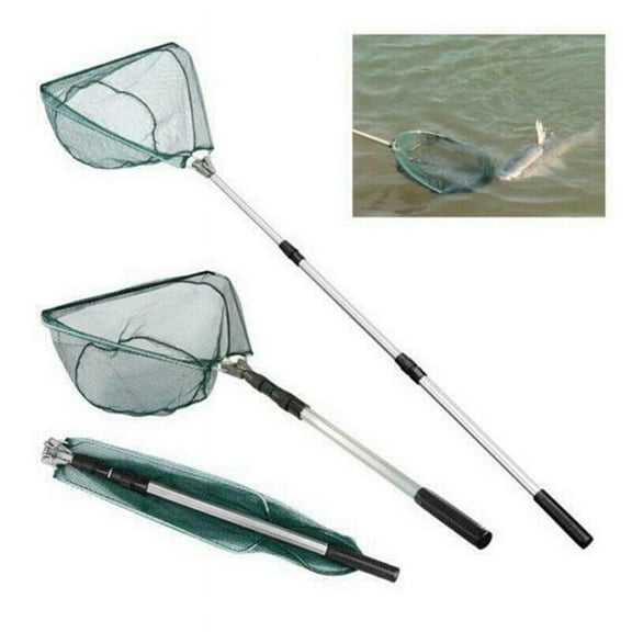Lemohome Telescopic Folding Aluminum Handle Fishing Landing Net 3 Section Extending Pole 2.1M