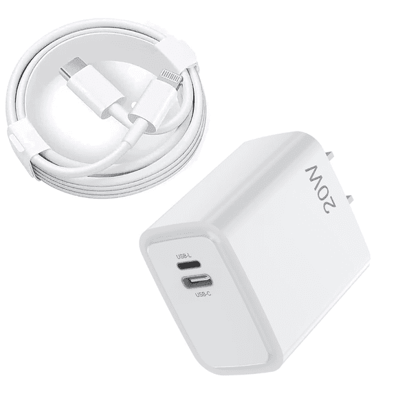 Lemohome iPhone 14 13 12 Fast Charger, 20W Dual Port PD USB C Wall Charger with 3FT Cable Compatible iPhone 14/14 Pro/14 Pro Max/14 Plus, iPad