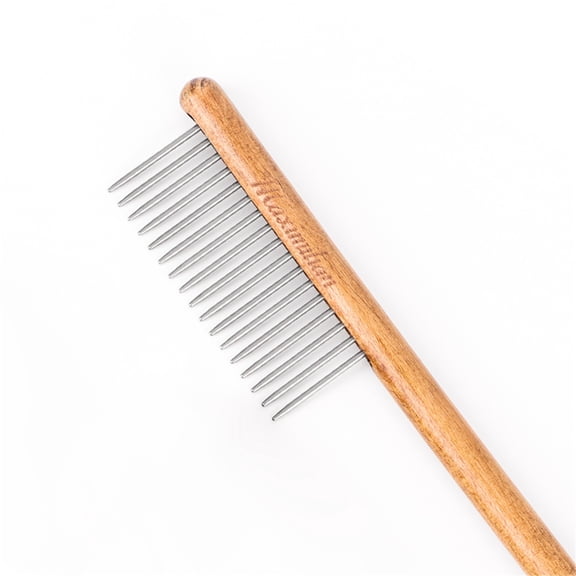 Lemolego Solid Wood Pet Comb - Grooming Tool for Cats, Dogs, and Rabbits (17 Round Teeth)