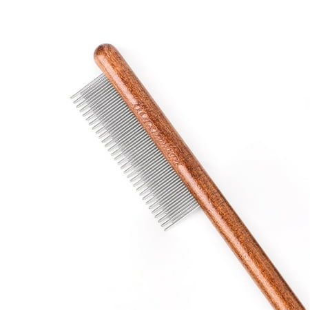 Lemolego Solid Wood Pet Comb - Grooming Tool for Cats, Dogs, and Rabbits (Long and Short Dense Teeth)