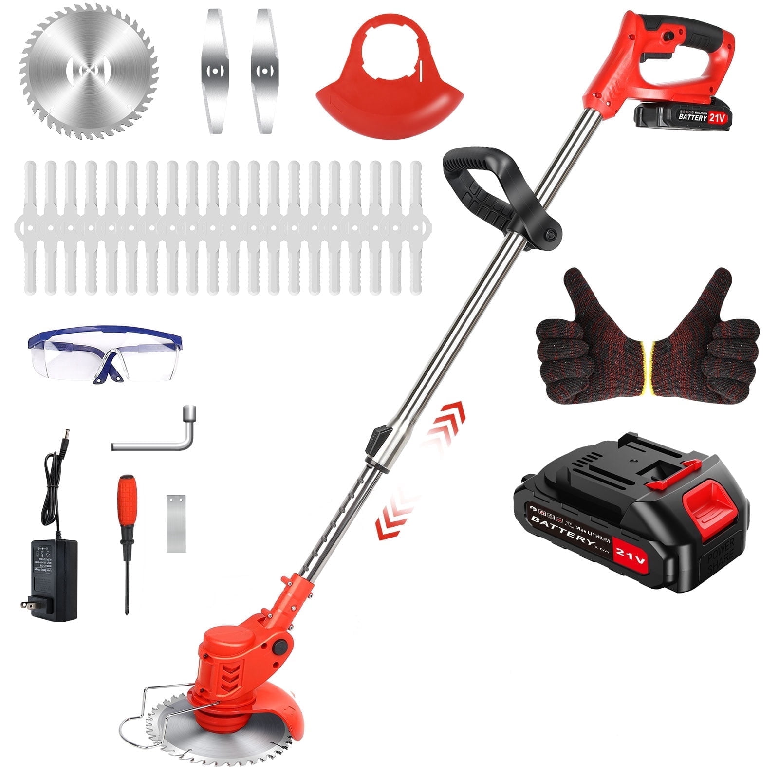 Lemolifys Weed Eaters Cordless, 6 inch Grass Trimmer & String Trimmer ...