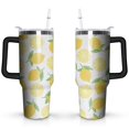 thumbnail image 1 of Lemon 40oz Stainless Steel Vacuum Insulated Tumbler with Lid and Straw for Water Iced Tea Coffee Smoothie and More, 1 of 7