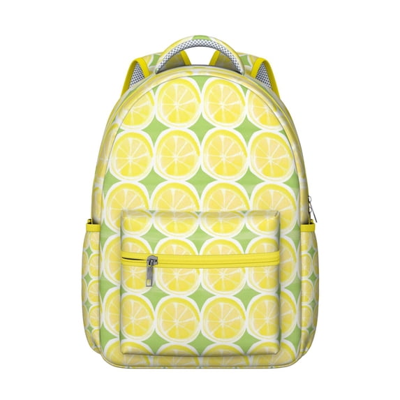 Lemon Aesthetic Lecture Bookbag - Stylish Backpack for Teens & College, Large Capacity Citrus Design Laptop Backpack, Fun Gift