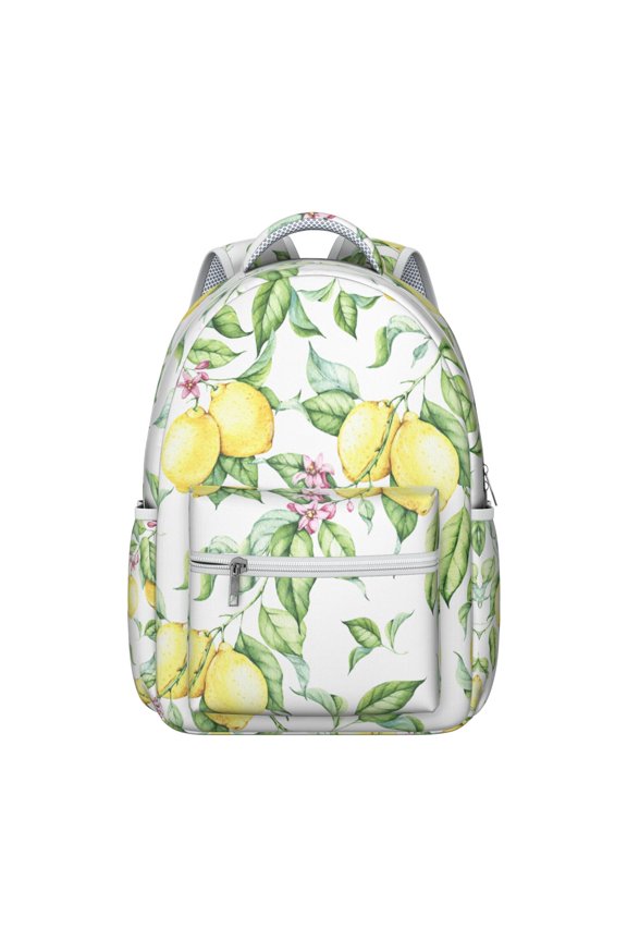 Lemon Aesthetic School Backpack - Durable Bookbag for High School & University, Spacious Laptop Backpack with Padded Straps, Cute Gift