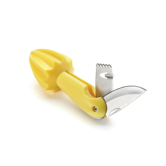 Lemon-Aid Multi-Function Bar Tool, 4-in-1 Citrus Reamer, Zester, Paring Knife and Channel Knife