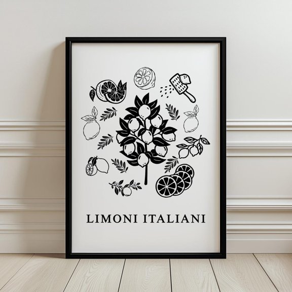 Lemon Art Fruit Print Modern Print Kitchen Wall Art Dining Room Decor Lemons Citrus Kitchen Decor Kitchen Decor Mediterranean, Unframed Paper Print