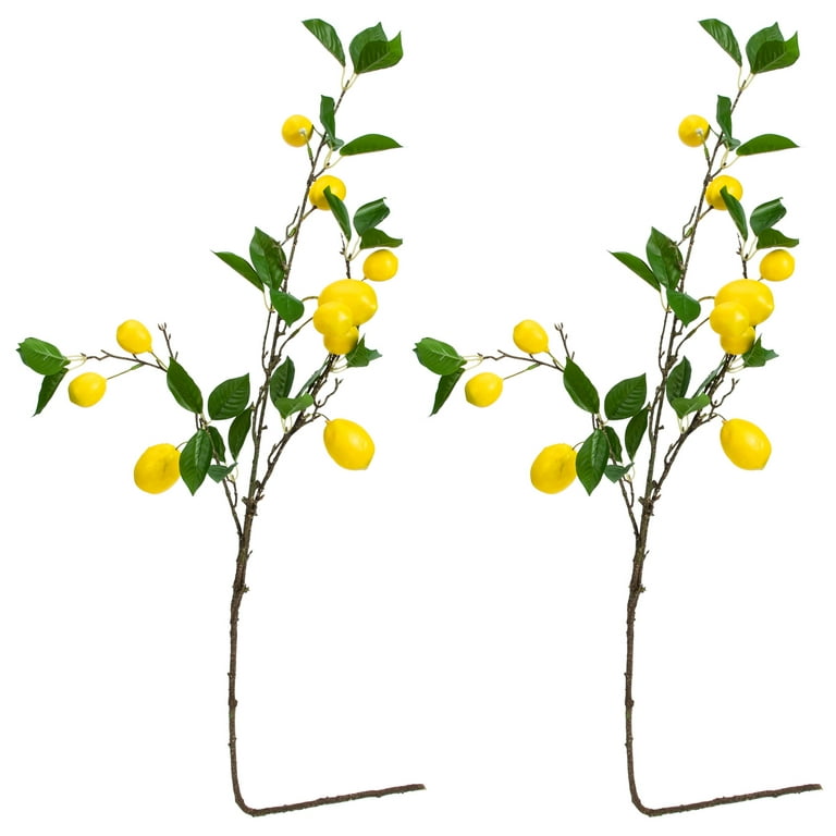 Lemon Artificial Fake Tree Fruit Branches Pick Plants Branch Picks  Decoration Floral Stems Props Yellow Spring Decor 