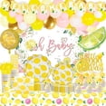thumbnail image 1 of Lemon Baby Shower Decorations, Lemon Themed Party Supplies with Balloon Garland Kit/Foil Balloons/Tableware – 225pcs Pink/White/Yellow Decor (Home Decor, Kitchen, & Other), 1 of 7