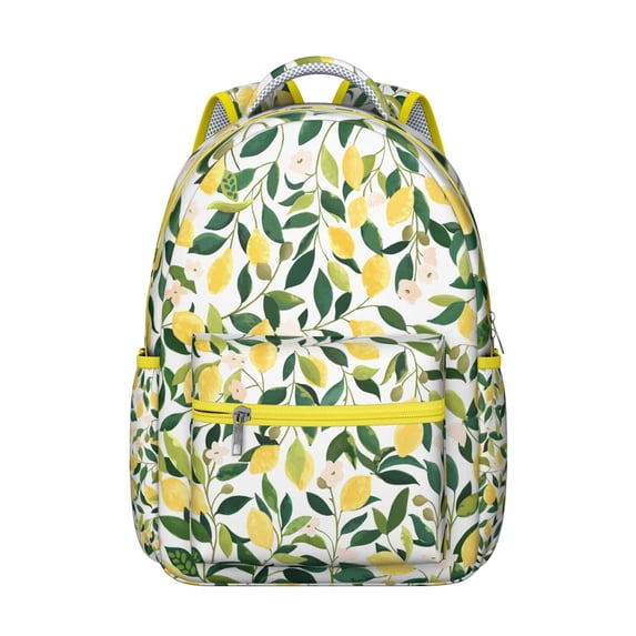 Lemon Backpack - Stylish School Bookbag for Teens & College, Large Capacity Campus Backpack with Laptop Sleeve, Fun Citrus Print Gift for Students