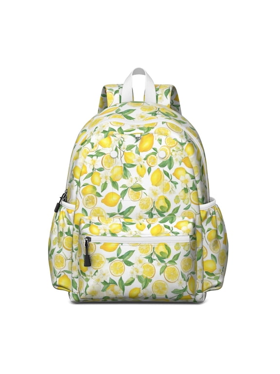 Lemon Backpack for School,Cute School Bag,Schoolbag with Adjustable Shoulder Straps & Padded Back,13.4"x11"x4.7"
