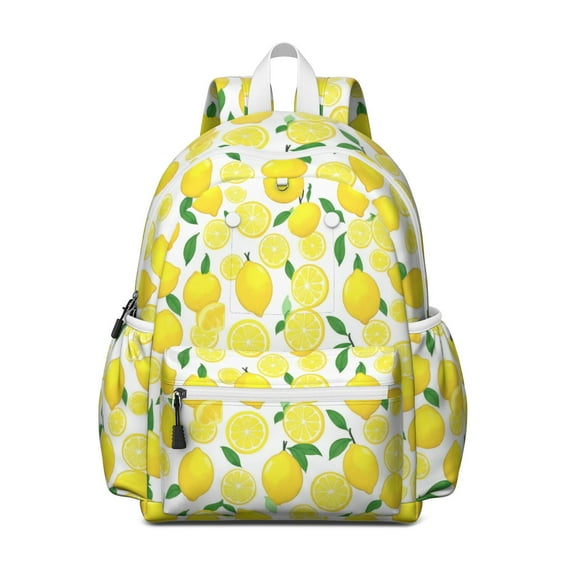 Lemon Backpack for School,Cute School Bag,Schoolbag with Adjustable Shoulder Straps & Padded Back,13.4"x11"x4.7"