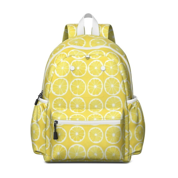 Lemon Backpack for School,Cute School Bag,Schoolbag with Adjustable Shoulder Straps & Padded Back,13.4"x11"x4.7"