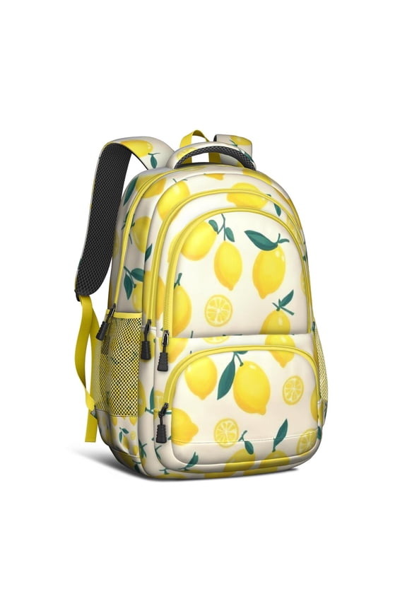 Lemon Backpack for School,Cute School Bag,Schoolbag with Adjustable Shoulder Straps & Padded Back,16.9 Inch