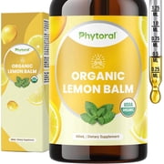Phytoral Organic Lemon Balm Extract Liquid Drops, Natural Mood & Digestive Support Supplement, 2 oz