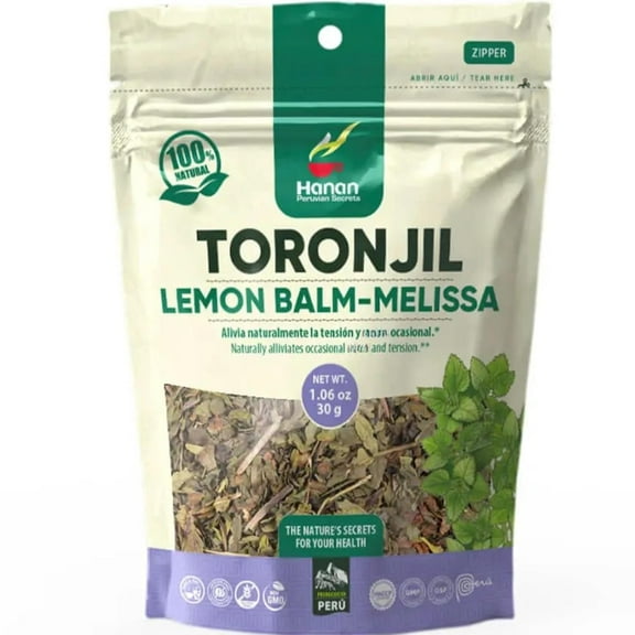 Lemon Balm Tea Loose Leaf Toronjil Herb 1.1oz 30g - Natural Dried Lemon Balm Leaves from Peru - Promotes Relaxation & Support Digestion/Te de Melissa Officinalis by Hanan
