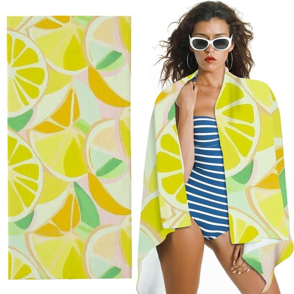 Lemon Beach Towel  Beach Towels Beach Blanket Pool Yoga Gym  Swimming Bath Towel