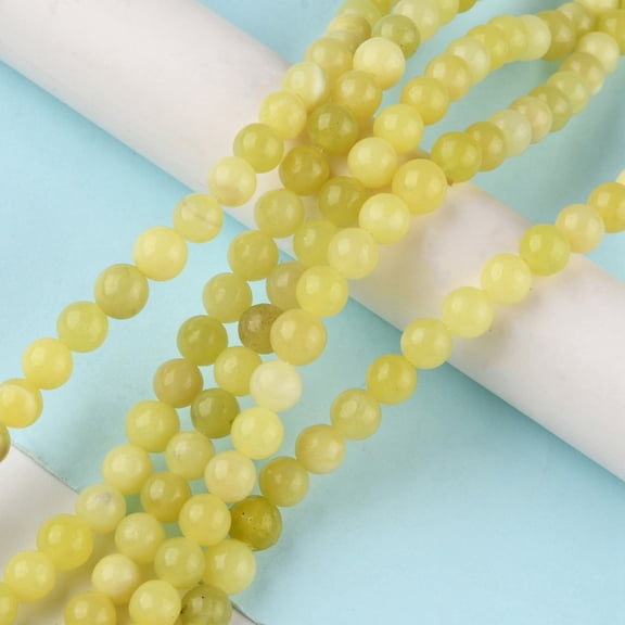Lemon Beads Strands Round 6mm Hole: 0.8mm about 59~63pcs/strand 14.96~15.12 inch(38~38.4cm)