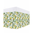 thumbnail image 1 of Lemon with Bed Skirt Queen Size 18" Drop Green Leaves Flowers Ruffled Wrap Around Bed Skirts Adjustable Elastic Bedskirt Dust Ruffle for Queen Size Bed, 1 of 7