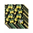 thumbnail image 1 of Lemon Black Cloth Napkins Set of 6 Reusable Dinner Napkins, Country Fruit Watercolor Farmhouse Plant Cocktail Napkin Washable Table Napkins for Wedding/Holiday Party/Baby Shower 20"x20", 1 of 7