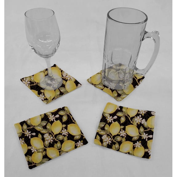 Lemon Blossoms Cloth Coasters by Penny's Needful Things (Set of 4)