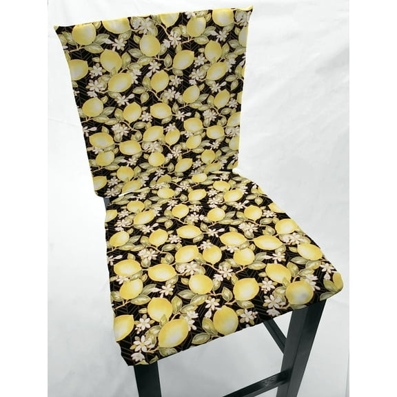 Lemon Blossoms Dining Room Chair Back Covers or Seat Covers by Penny's Needful Things (Seat Cover Only)