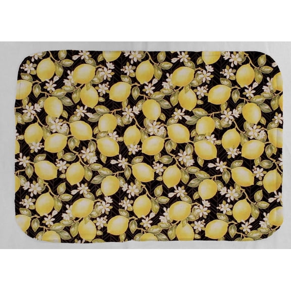 Lemon Blossoms Dish Drying Mat by Penny's Needful Things (Yellow)