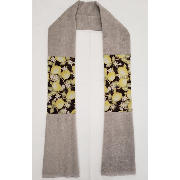 Lemon Blossoms Kitchen Towel Boa / Scarf (Gray)