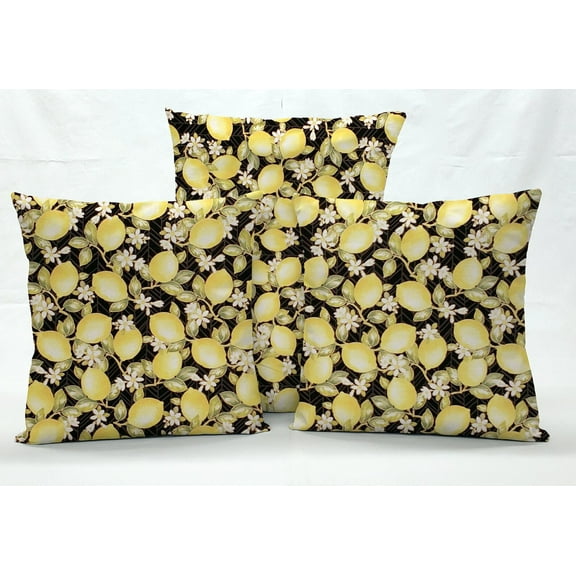Lemon Blossoms Pillowcase / Pillow Cover (12 x 12)