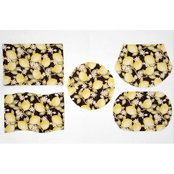 Lemon Blossoms Placemats by Penny's Needful Things (Wedge - Set of 2)