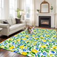 thumbnail image 1 of Lemon Blue Flower Large Area Rugs 5x8 ft Fruit Floral Leaf Spring Retro Washable Rug Non Slip Indoor Carpet Absorbent Floor Mat for Living Room Bedroom Dining Room, 1 of 9