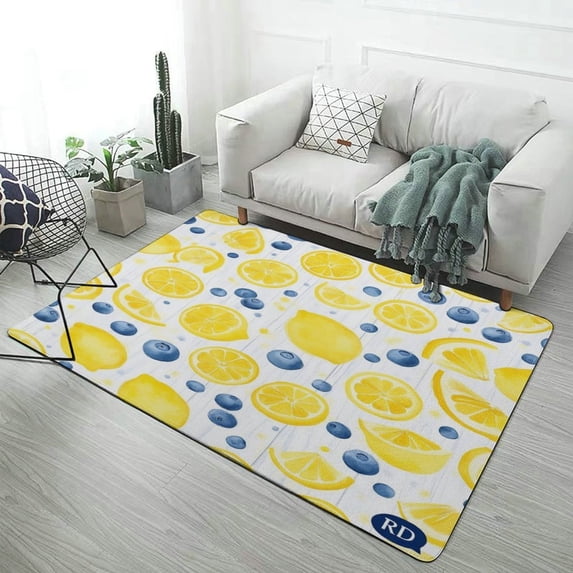 Lemon Blueberry Delight Carpet for Home Decoration Soft Comfy Rugs for Bedroom Kids Room Living Room Bathroom Entrance Door Non-slip Comfort Mat 23.6"x35"