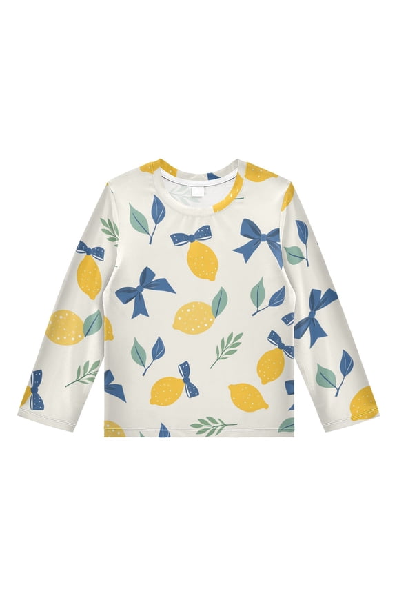 Lemon Bow Boys' Rash Guard Shirts UPF 50 Plus Sun Protection Short Sleeve Swim Tees 3T