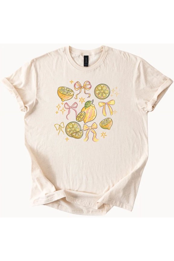 Lemon Bows Tee Cute Fruit Graphic Tshirt Size S-5Xl Heygategoo Tee