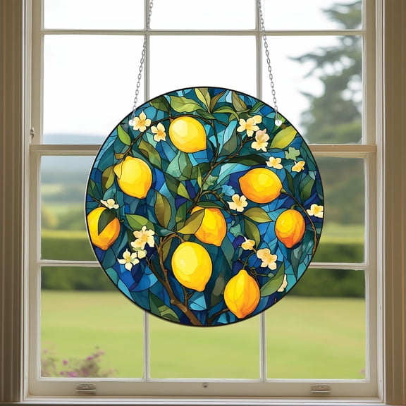 Lemon Branch Acrylic Window Hanging: Kitchen Decor Gift