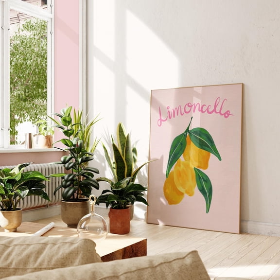 Lemon Branch Kitchen Eclectic Colorful Art, Stretched Canvas 16x20in