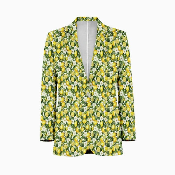 Lemon Branch With Leaves flower Mens Suits Shawl Collar Slim Fit Suit Mens Groom Jacket Tuxedos for Wedding Dress Evening
