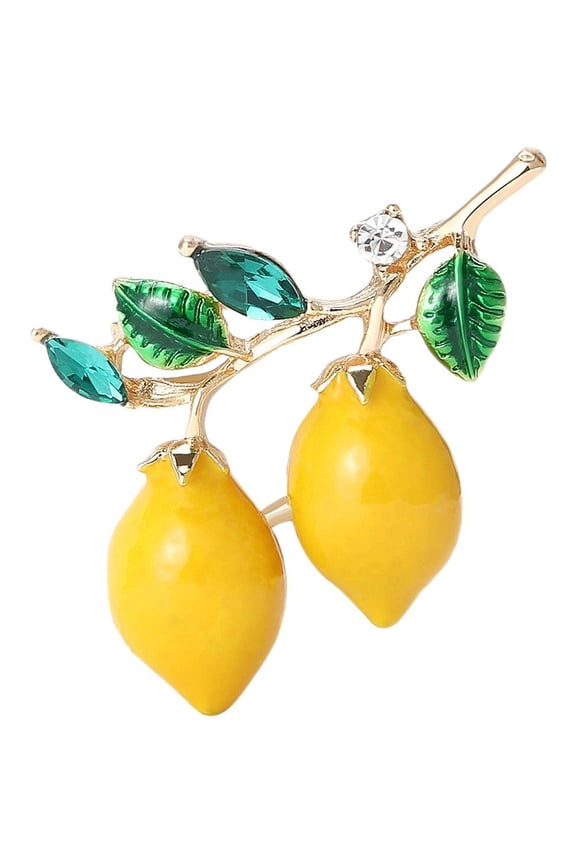 Lemon Brooches for Women Unisex Fruit Plant Lapel Pin Lemon Badge Lapel Pin Casual Party Accessories Jewelry Gift for Men Women
