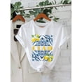 thumbnail image 1 of Lemon & “CIAO” Blue - Patterned White T - Shirt, 1 of 3