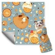 Lemon Cat Print Cat Grooming Wrap - Self-Adhesive Restraint Cloth for Nail Trimming, Anti-Scratch Anti-Escape Cute Pet Fixed Blanket for 3-6 lbs Small Kittens