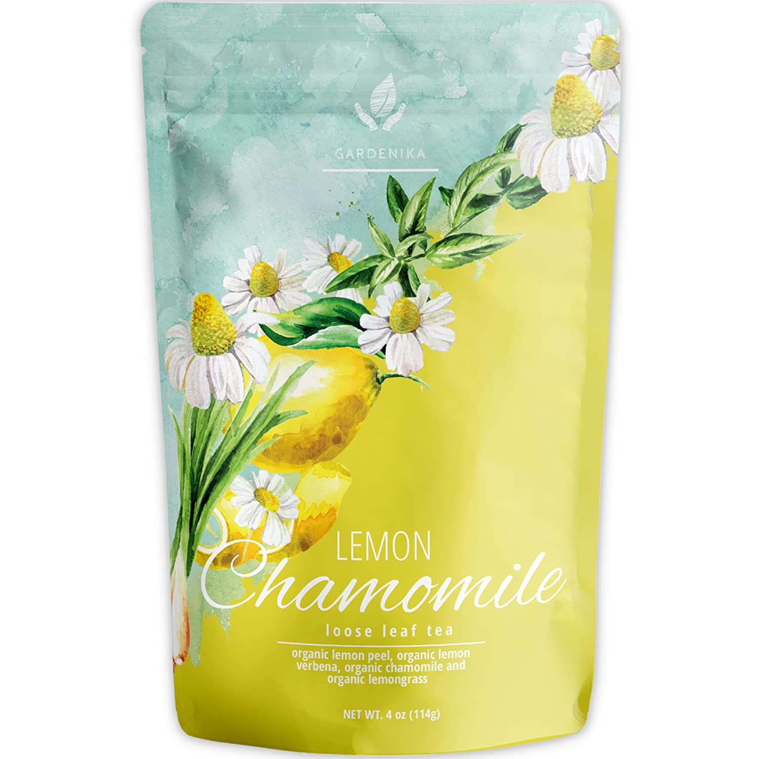 Lemon Chamomile Herbal Loose Leaf Tea Kosher, Caffeine Free 4 oz