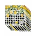 thumbnail image 1 of Lemon Check Cloth Napkins Set of 8 Reusable Dinner Napkins, Black Plaid Eucalyptus Farm Country Flower Cocktail Napkin Washable Table Napkins for Wedding/Holiday Party/Baby Shower 20"x20", 1 of 7