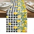 thumbnail image 1 of Lemon Check Table Runner - 108 Inch Long, Kitchen Dining Table Runner Dresser Scarves, Black Plaid Eucalyptus Farm Country Flower Farmhouse Decor for Coffee Tables Wedding Party Banquet, 1 of 8